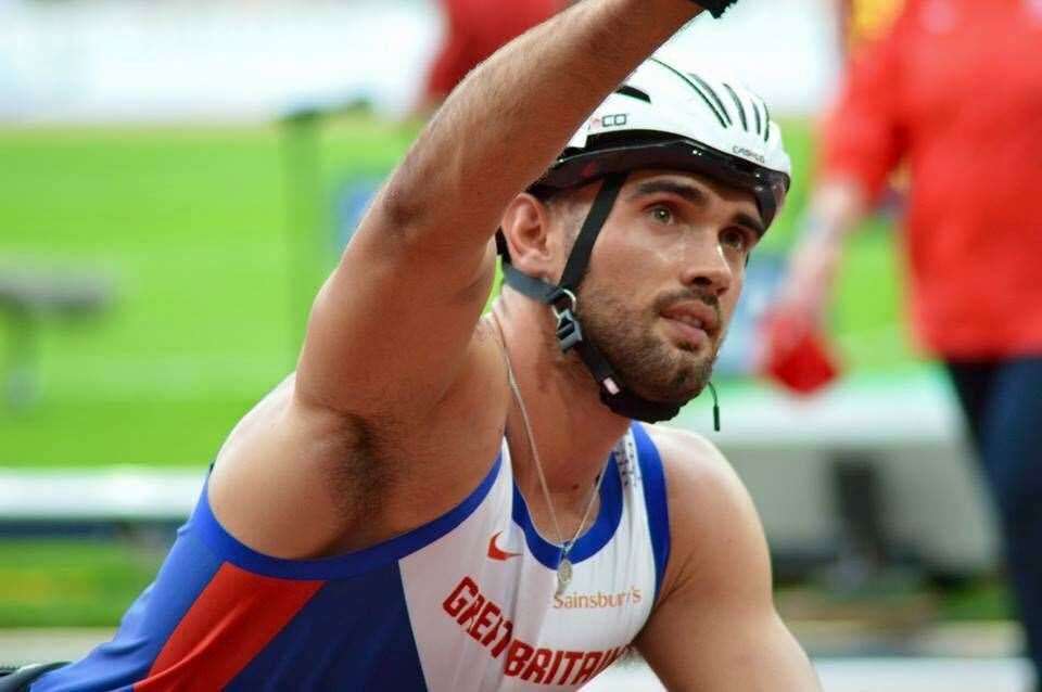 Johnboy Smith won this morning's wheelchair marathon. Picture: Kat Skelton