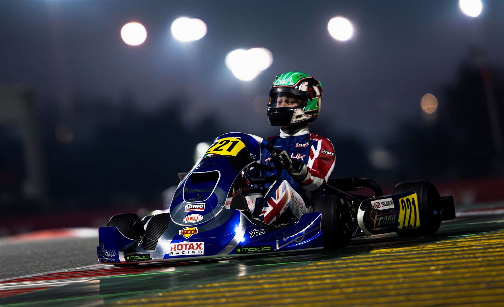 Timo Jungling on track at the Bahrain International Karting Circuit Picture: Matteo Segato / Instagram: matteoessevisuals