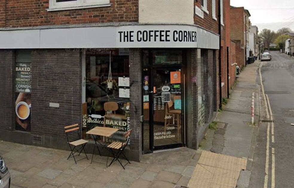 Tips were stolen from The Coffee Corner in Canterbury in a break-in. Picture: Google