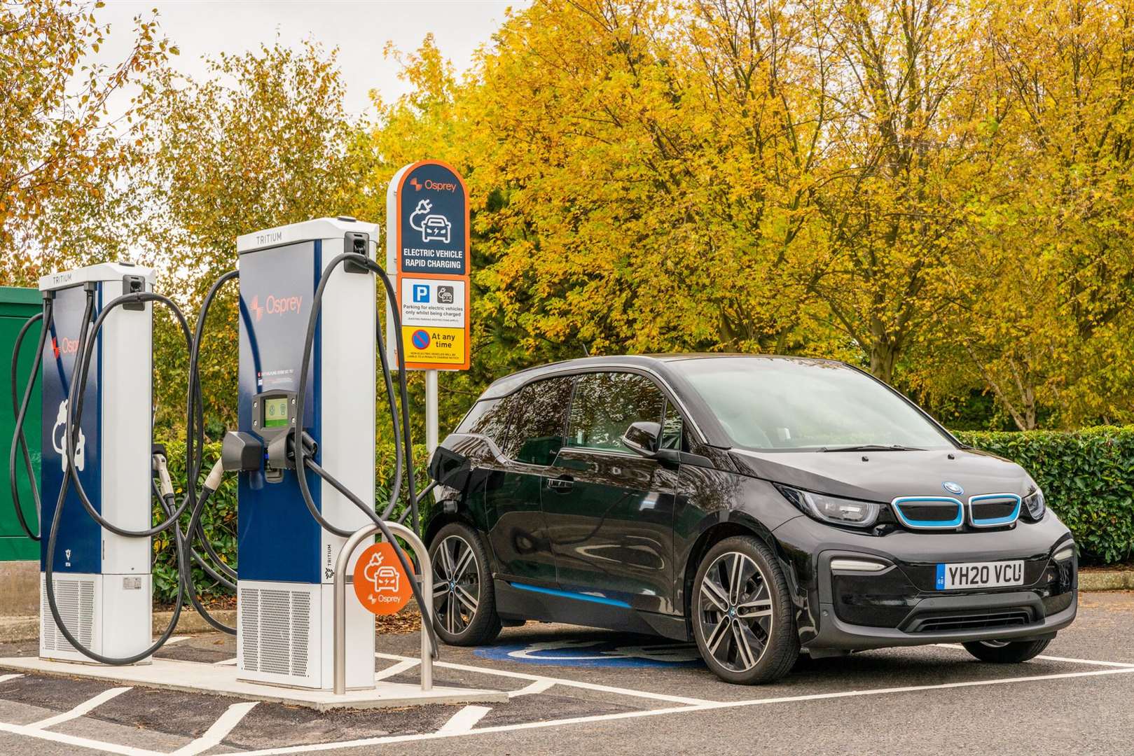 The new electric car charging station at The Wharf. Picture: Frankie Julian