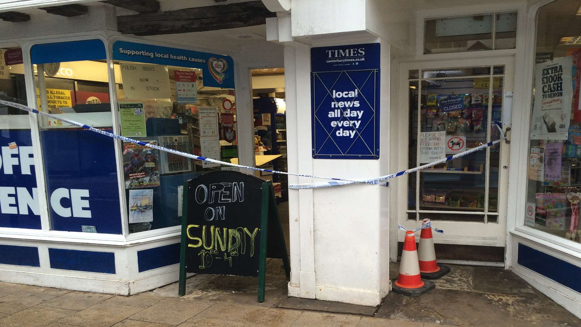 The newsagents has been cordoned off this morning after a break-in.