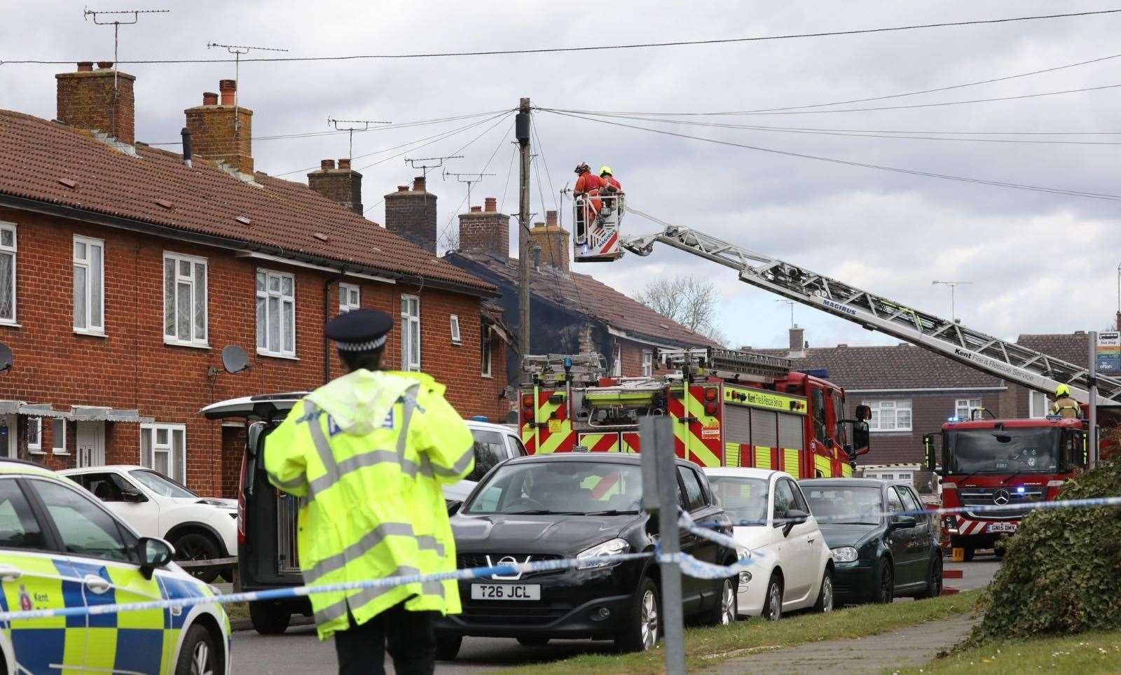 Pictures of the house in Mill View after an explosion in Ashford