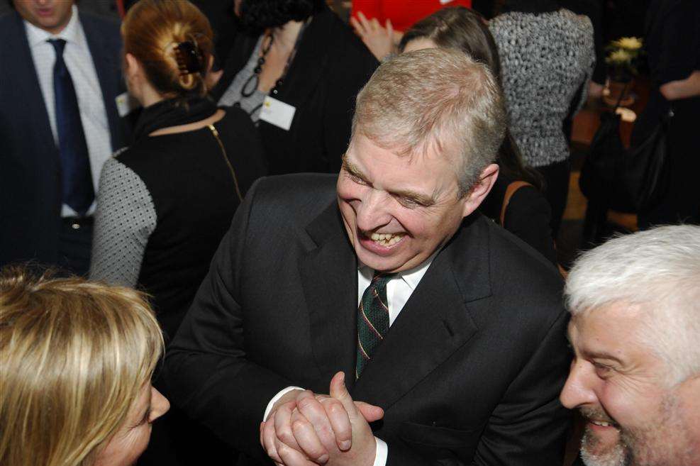 HRH Duke of York meeting businesses at Maidstone Museum