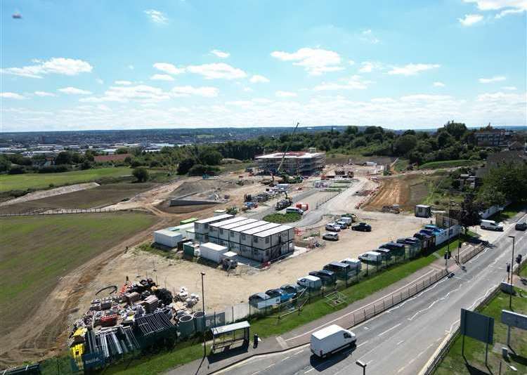 Drone images of the building of Maritime Academy on Frindsbury Hill in Strood. Photo credit: Barry Goodwin