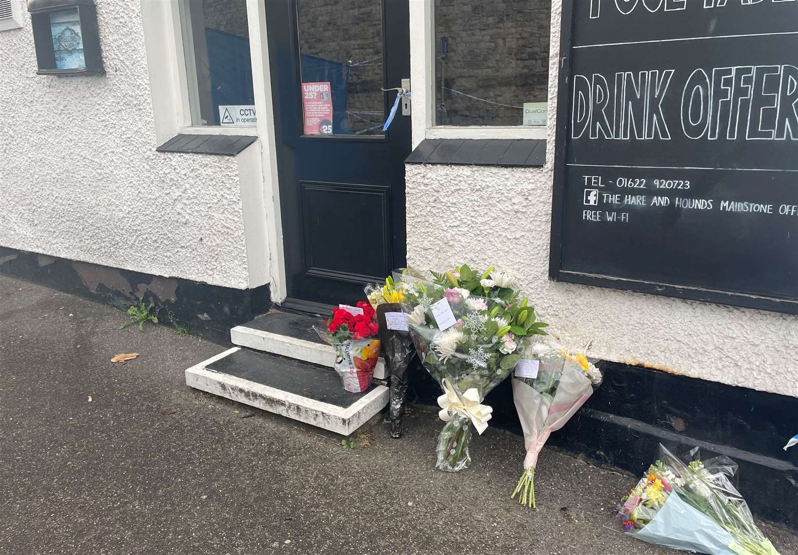 Floral tributes have been left at the pub after landlord Matthew Bryant died