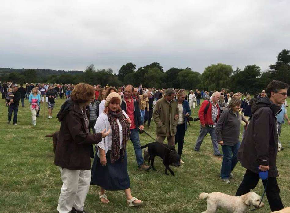 Hundreds of people gathered for the protest. Picture: Sabina De Gaston-Cooper