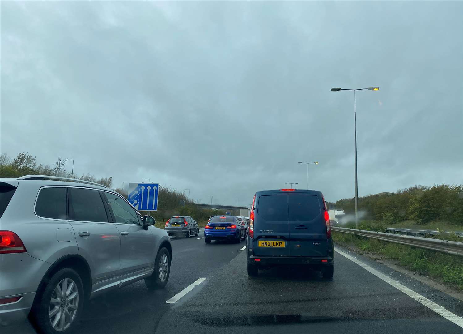 The M20 London-bound at the Channel Tunnel