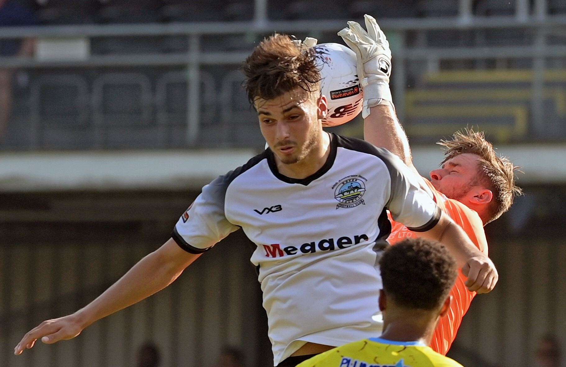 Striker George Nikaj – scored for Dover in their 1-1 draw at Taunton on Saturday. Picture: Stuart Brock