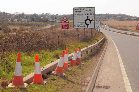 The scene of the double-fatal accident at Peninsula Way, Hoo .