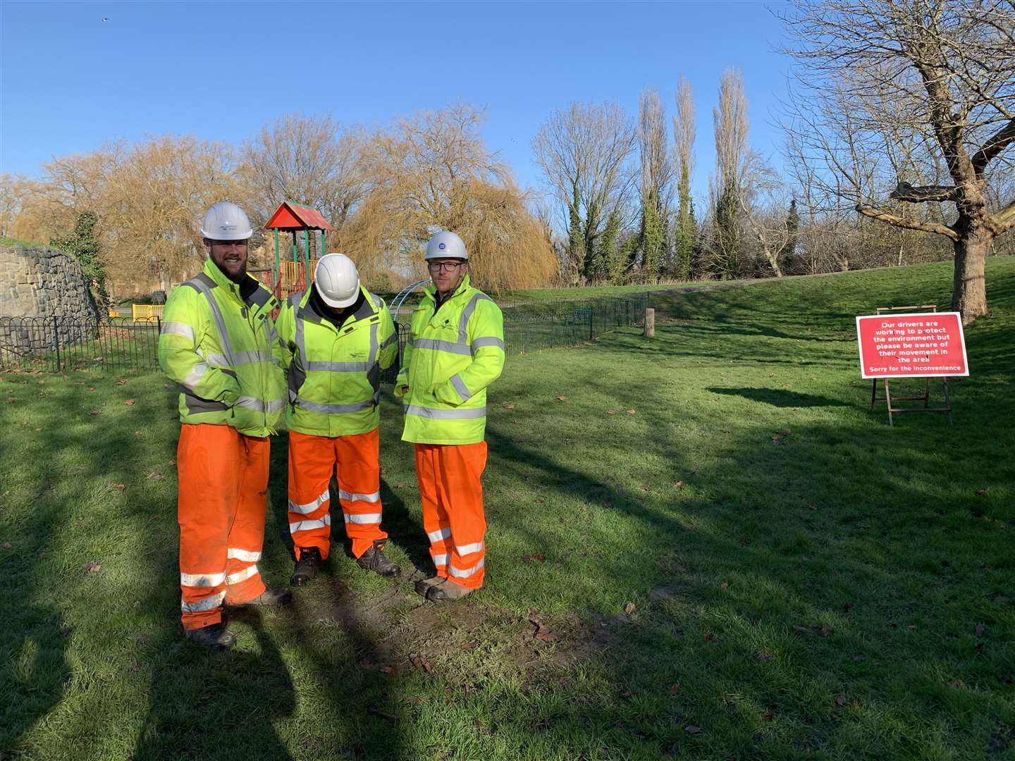 Members of the Southern Water managing team at the point where they dug a borehole