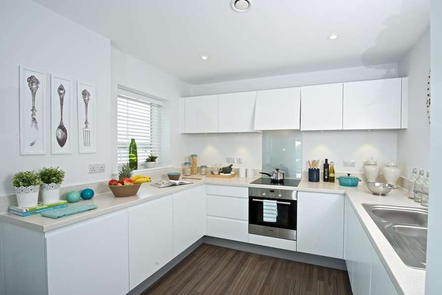 A kitchen at the Ingress Park development