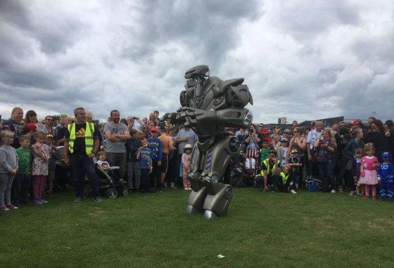 A robot performing at the event