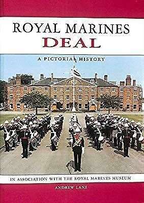 The front cover of the Royal marines Deal - A Pictorial History shows The Staff Band of the Royal Marines School of Music on Jubilee Way in South Barracks