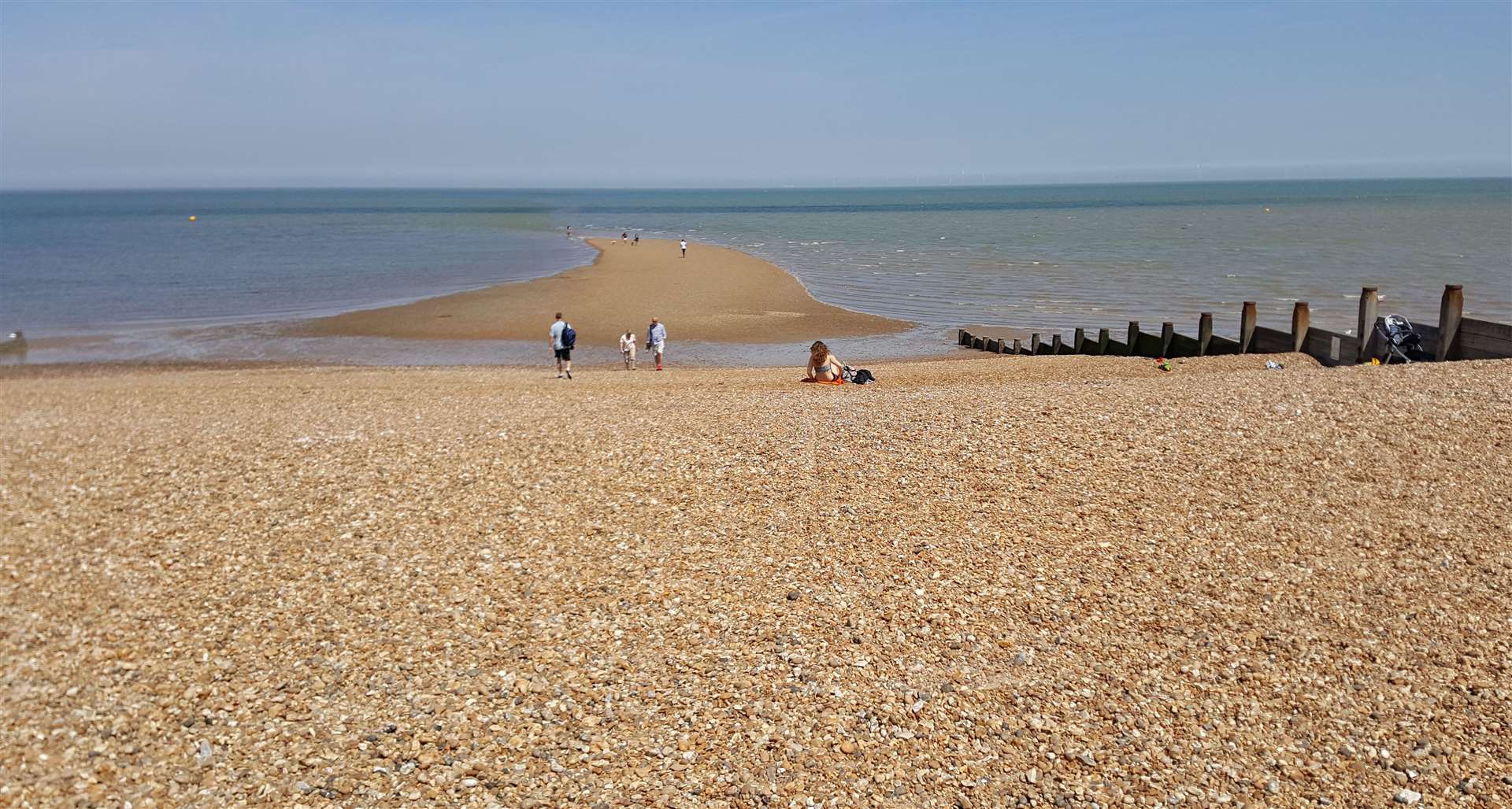 The Street - a sandy bank stretching out to sea - between Whitstable and Tankerton