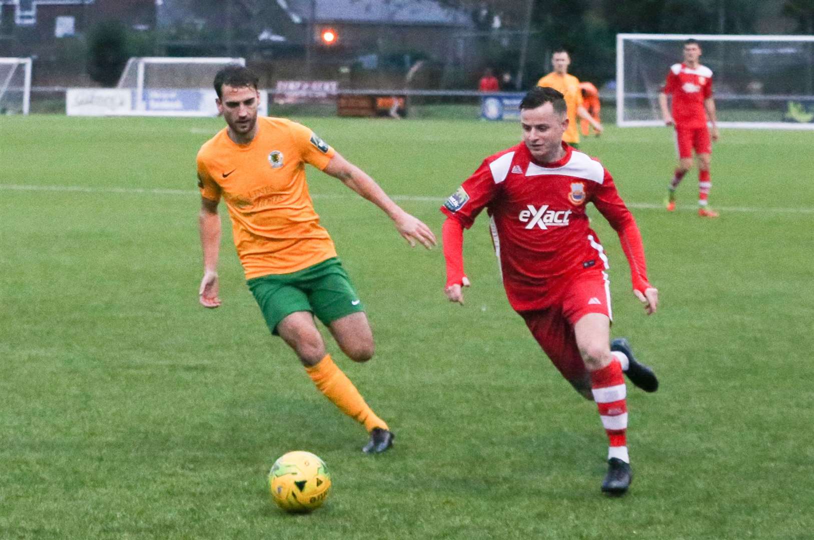 Canterbury City summer signing Jordan Wright playing for Whitstable last season.