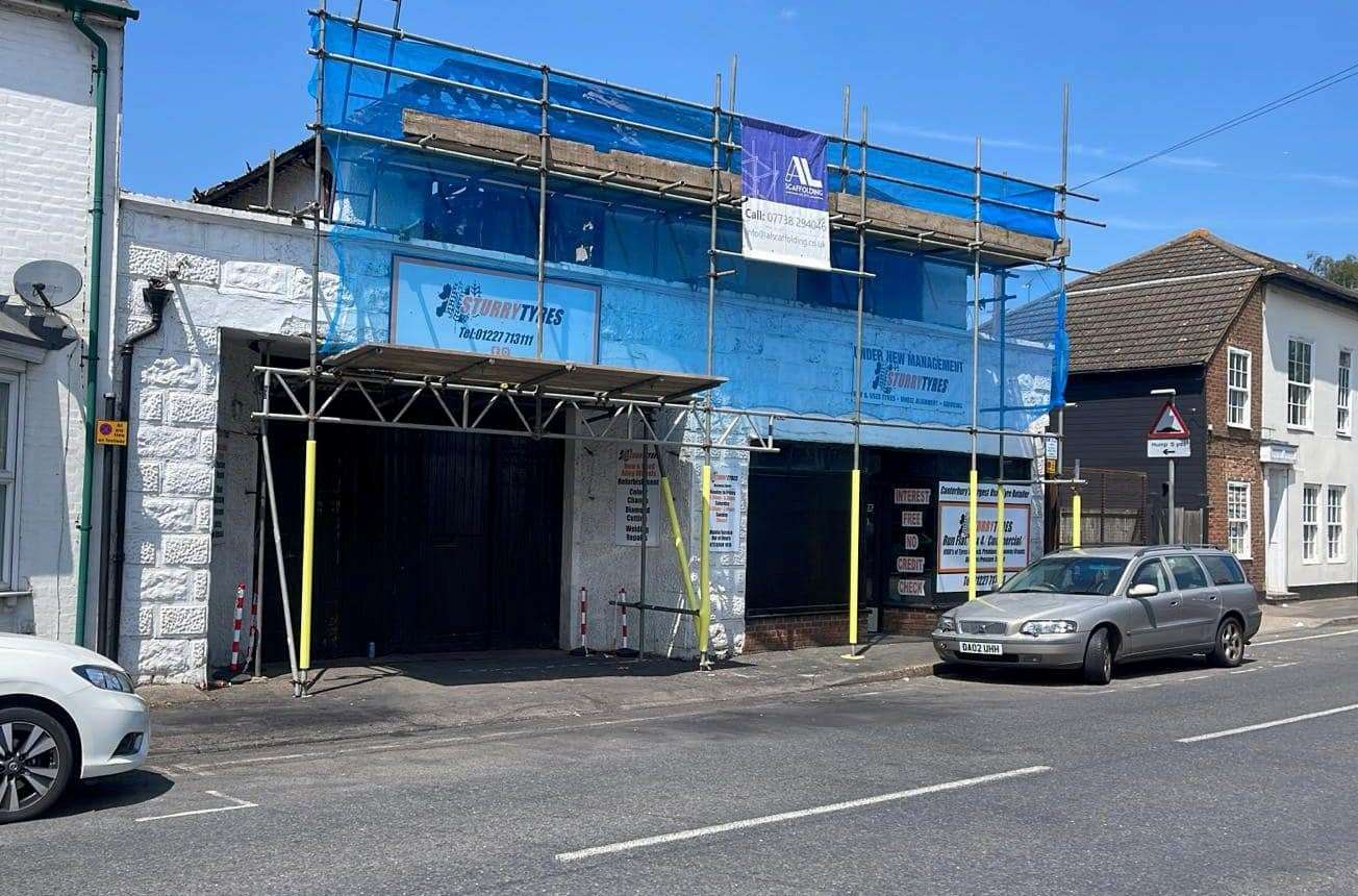 The building's upper levels containing an office space now has to be rebuilt. Picture: Sturry Tyres/Harry Turner