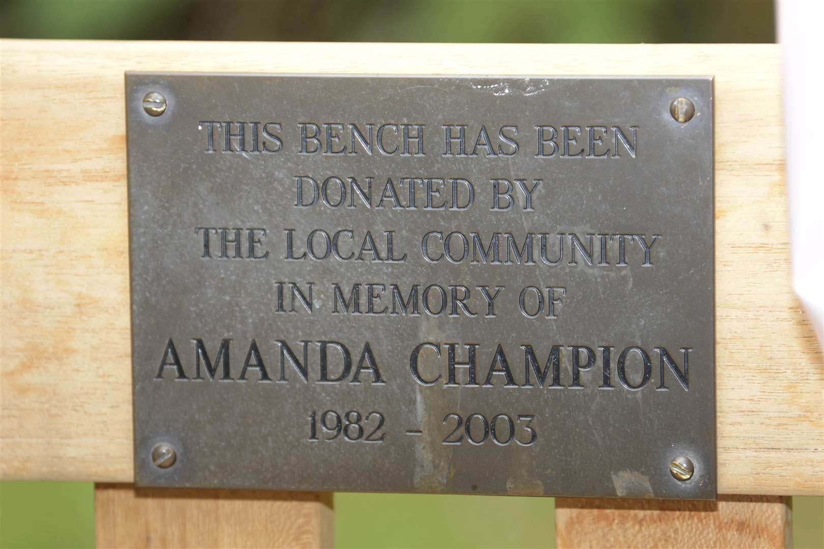 The bench plaque