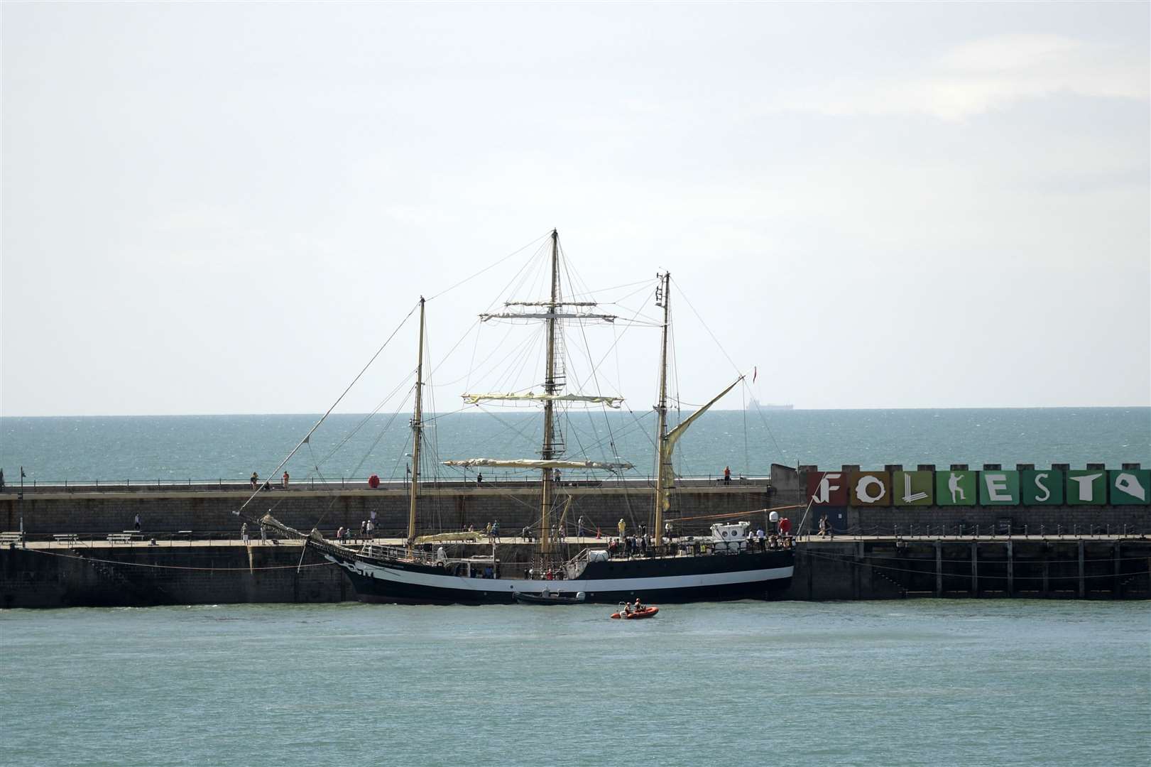 The Pelican of London in Folkestone Harbour this morning. Picture: Barry Goodwin