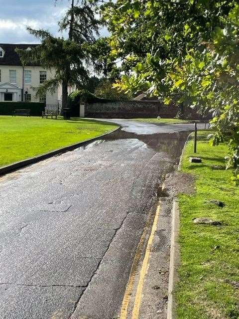 Flooding at The Green, in Bearsted