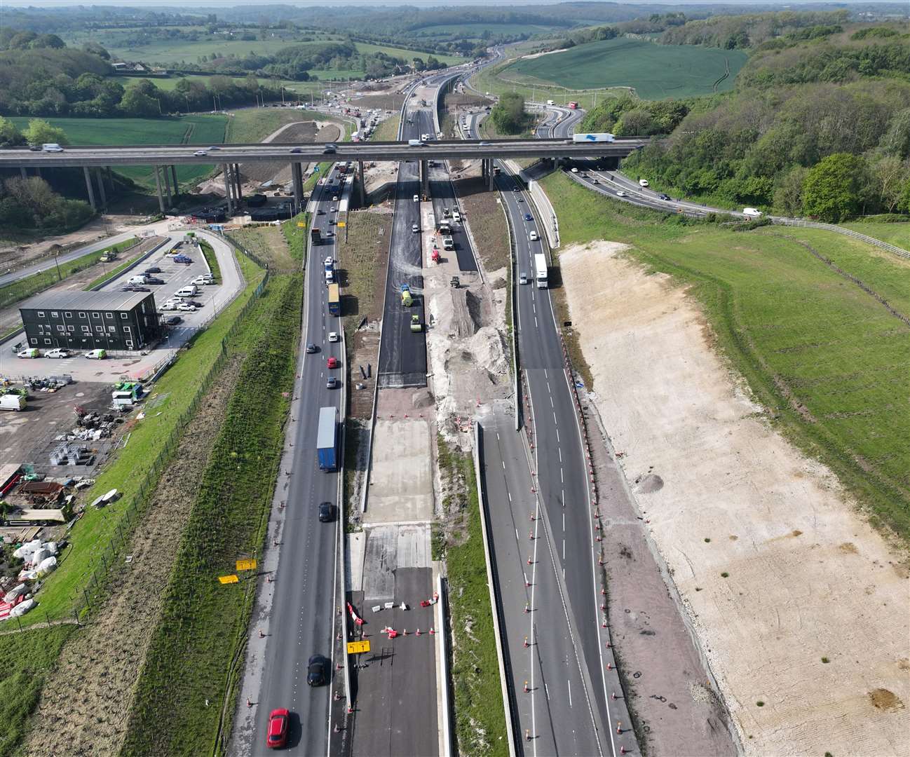 Works began on the Stockbury Flyover started in September 2021. Picture: Phil Drew