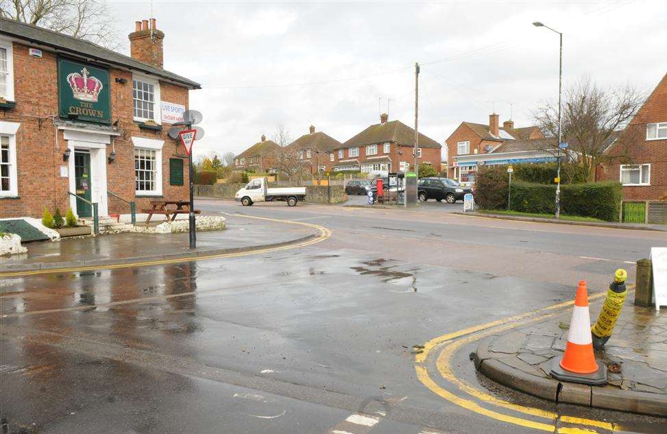 A runaway lorry rolled across the A28, demolishing a road sign and crashing into a parked car