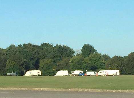 The convoy in Allington on the Community Centre Playing Fields. Picture: Karen Alner