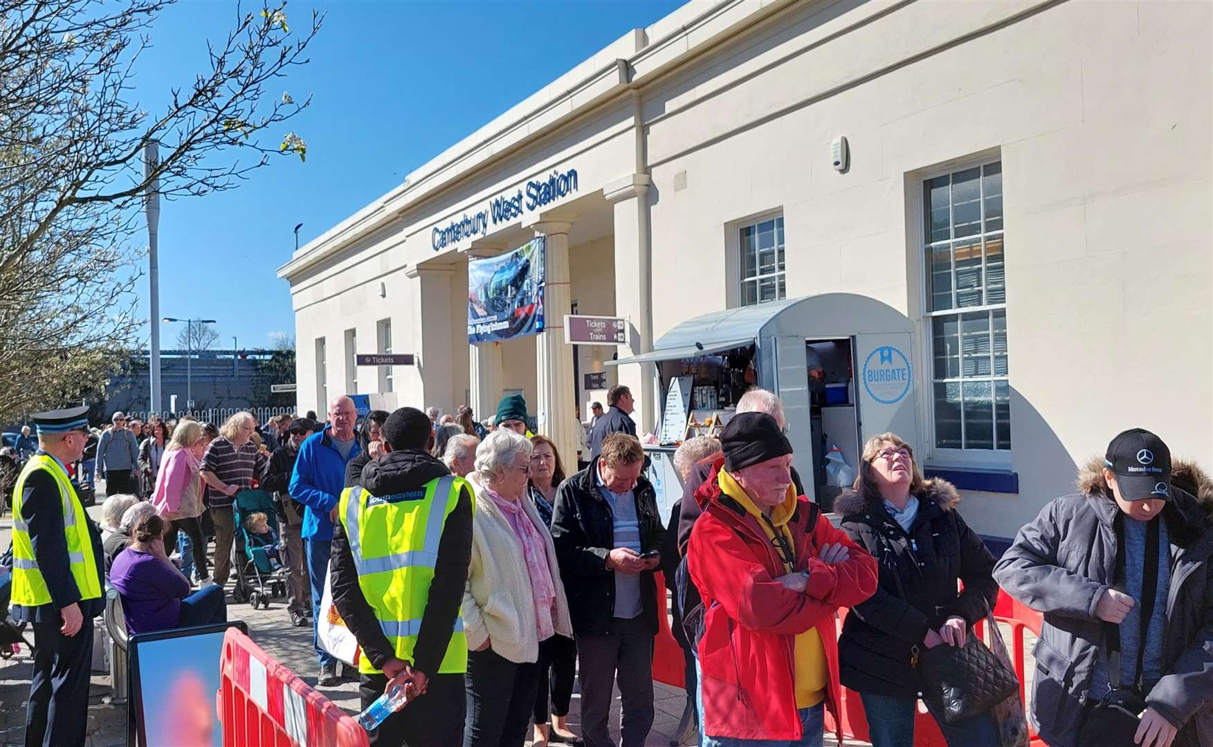 Hundreds of people at Canterbury West station ahead of the arrival of the Flying Scotsman