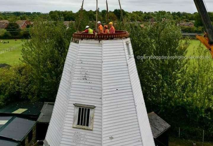 The 18th century mill had the curb replaced recently, and the cap will go back on next spring. Picture: Garry Begg