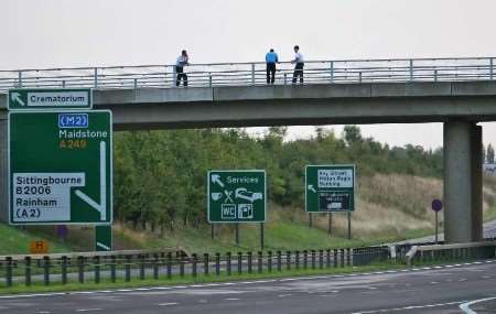 CRITICAL MOMENT: The two policemen approach the disturbed man