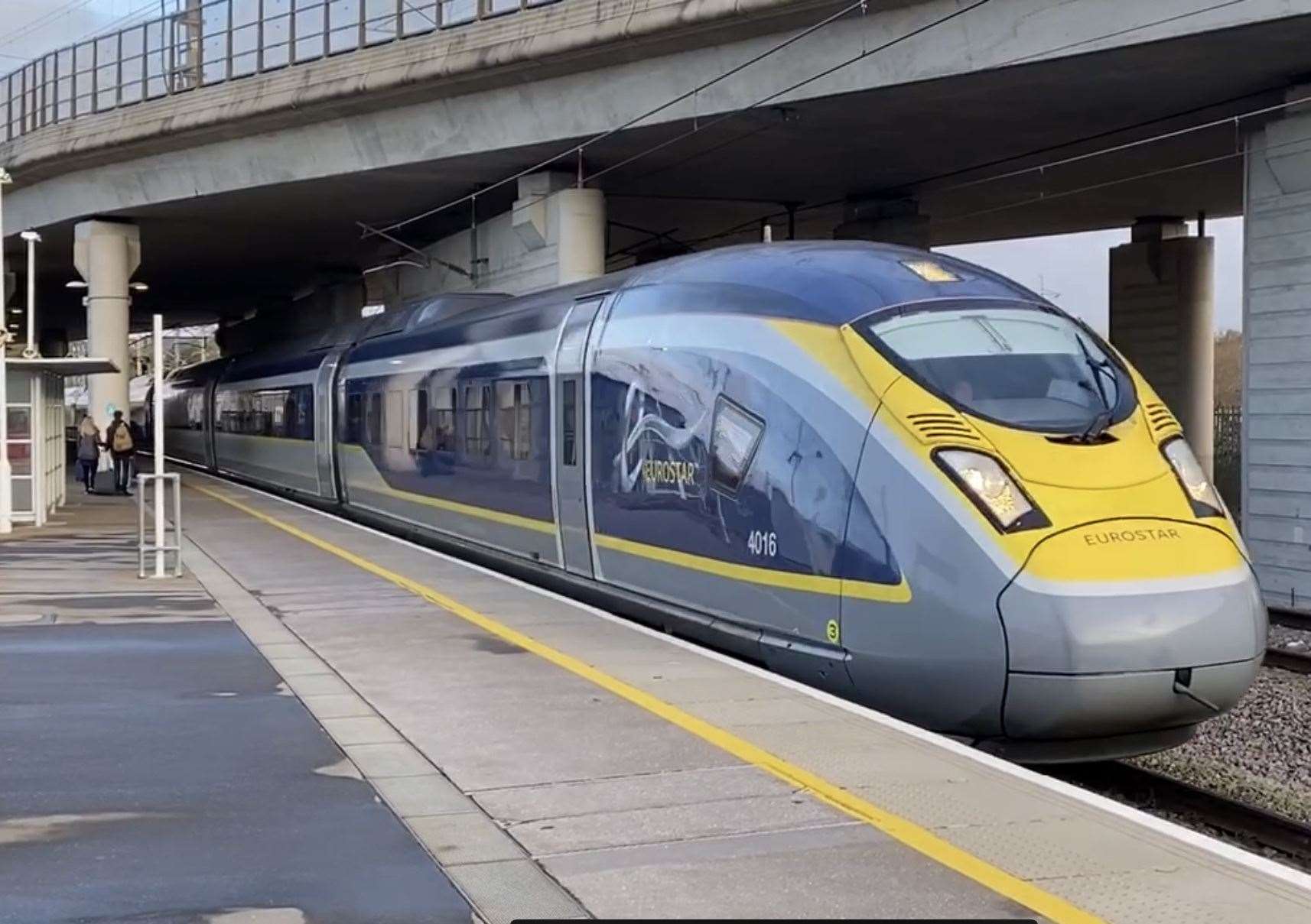 February 2020 - One of the last Eurostar E320 Siemens sets to pull into Ebbsfleet International Station