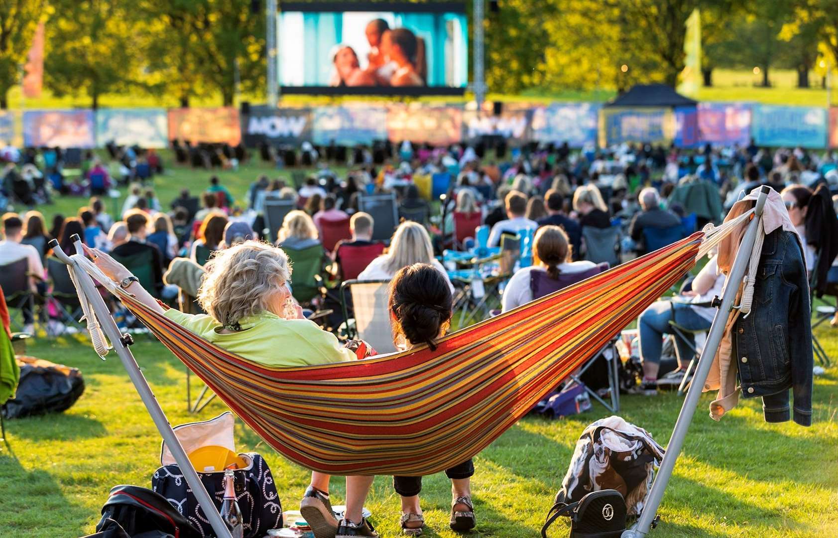 Sit back, relax and watch the sun go down as you enjoy a film on the outdoor big screen this summer. Picture: Adventure Cinema