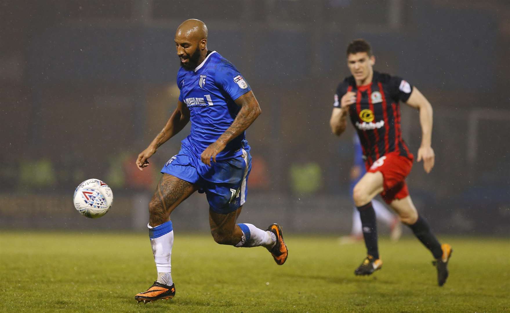 Gillingham's Josh Parker cuts into space. Picture: Andy Jones