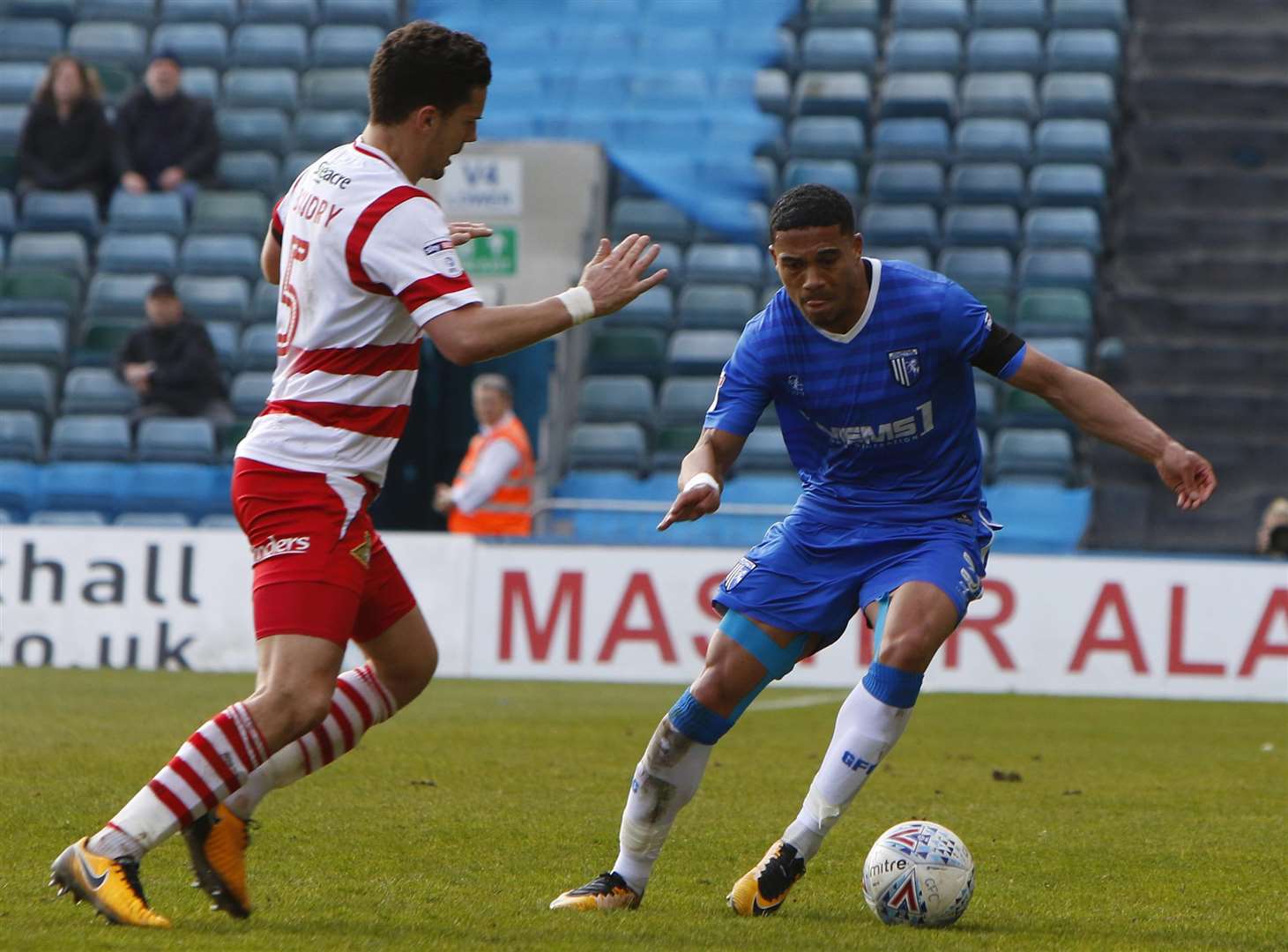 Gills defender Bradley Garmston on the ball. Picture: Andy Jones