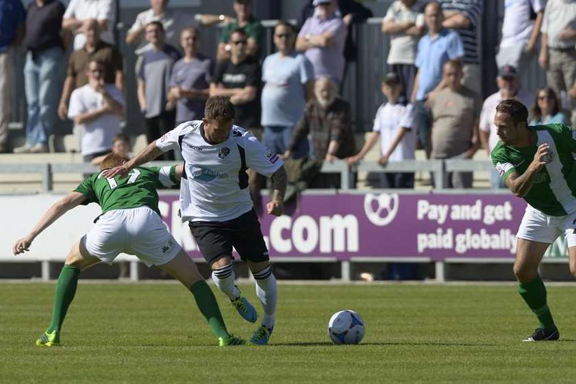 Adam Birchall takes on the Lincoln defence