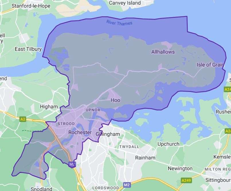 A map of the Rochester and Strood constituency