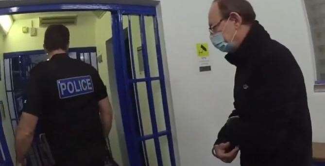 Police footage of David Fuller in custody