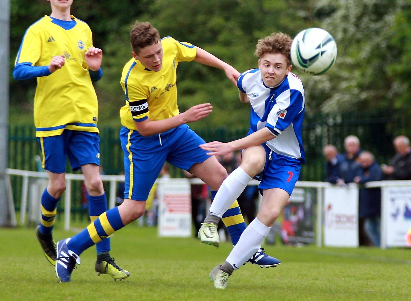 Bredhurst Juniors get a shot away against Strood 87 Picture: Phil Lee