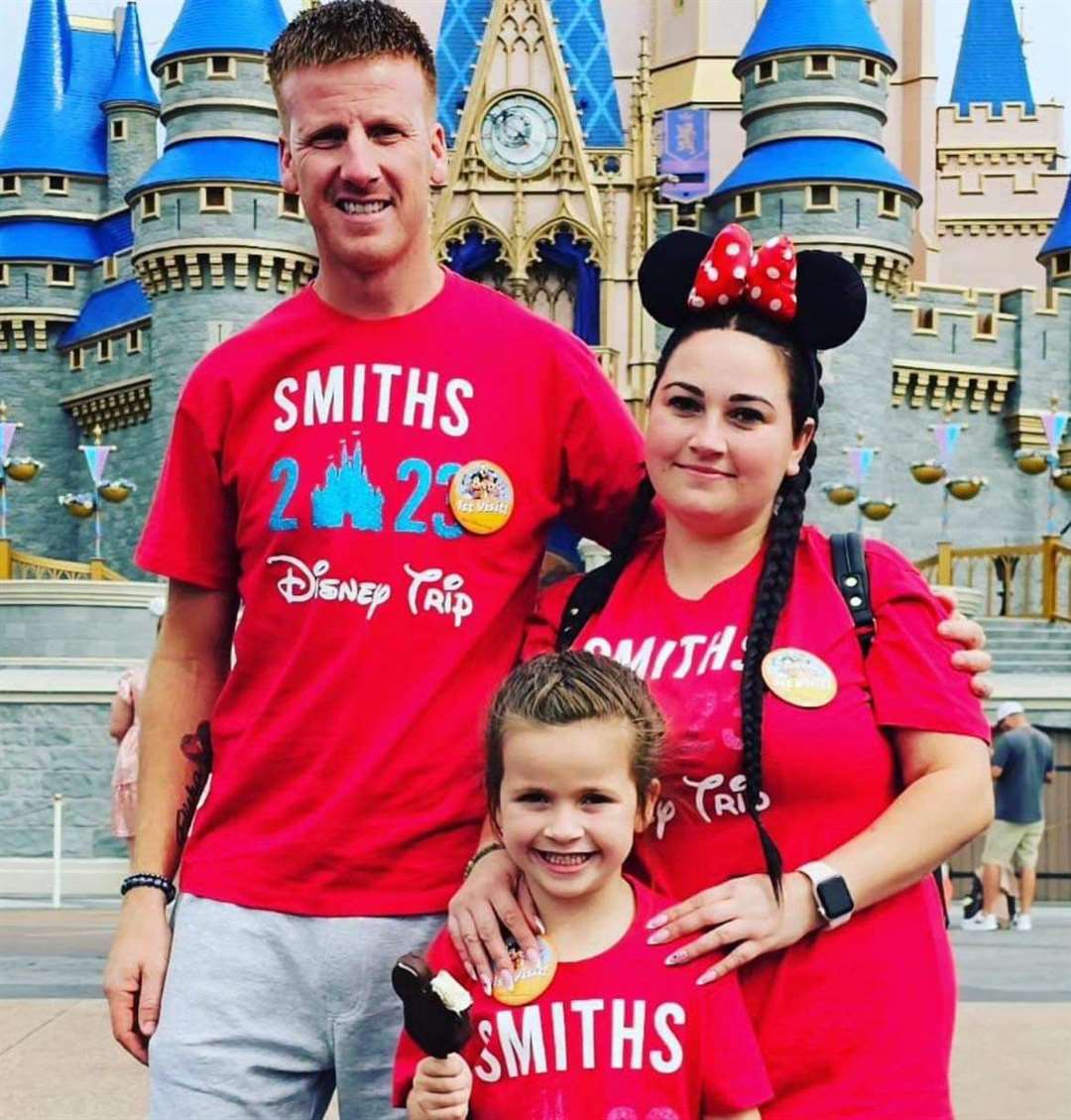 Joe, Elisha and Joules Smith at Disney World in Florida last October