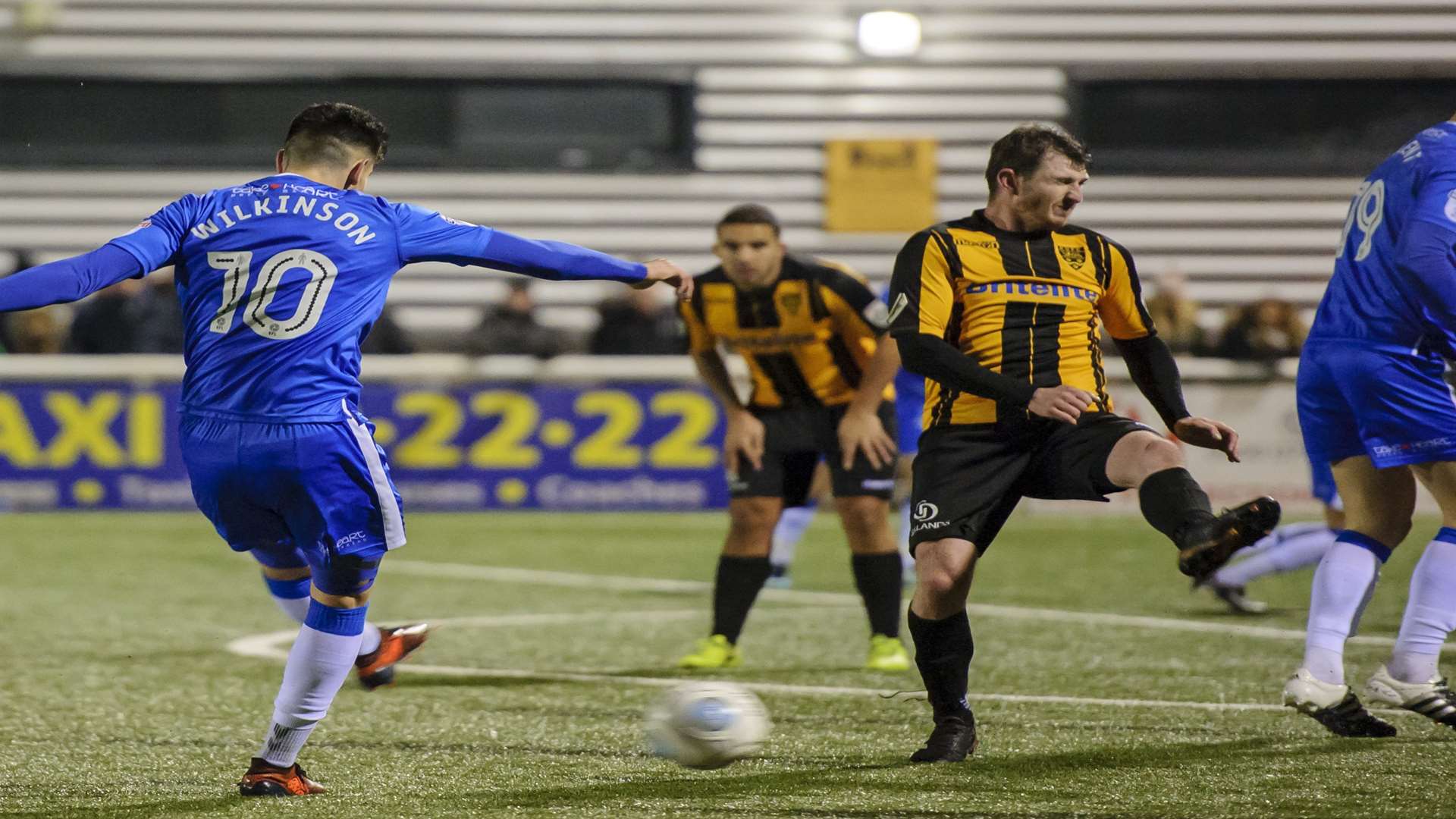 Conor Wilkinson tries his luck for Gillingham Picture: Andy Payton