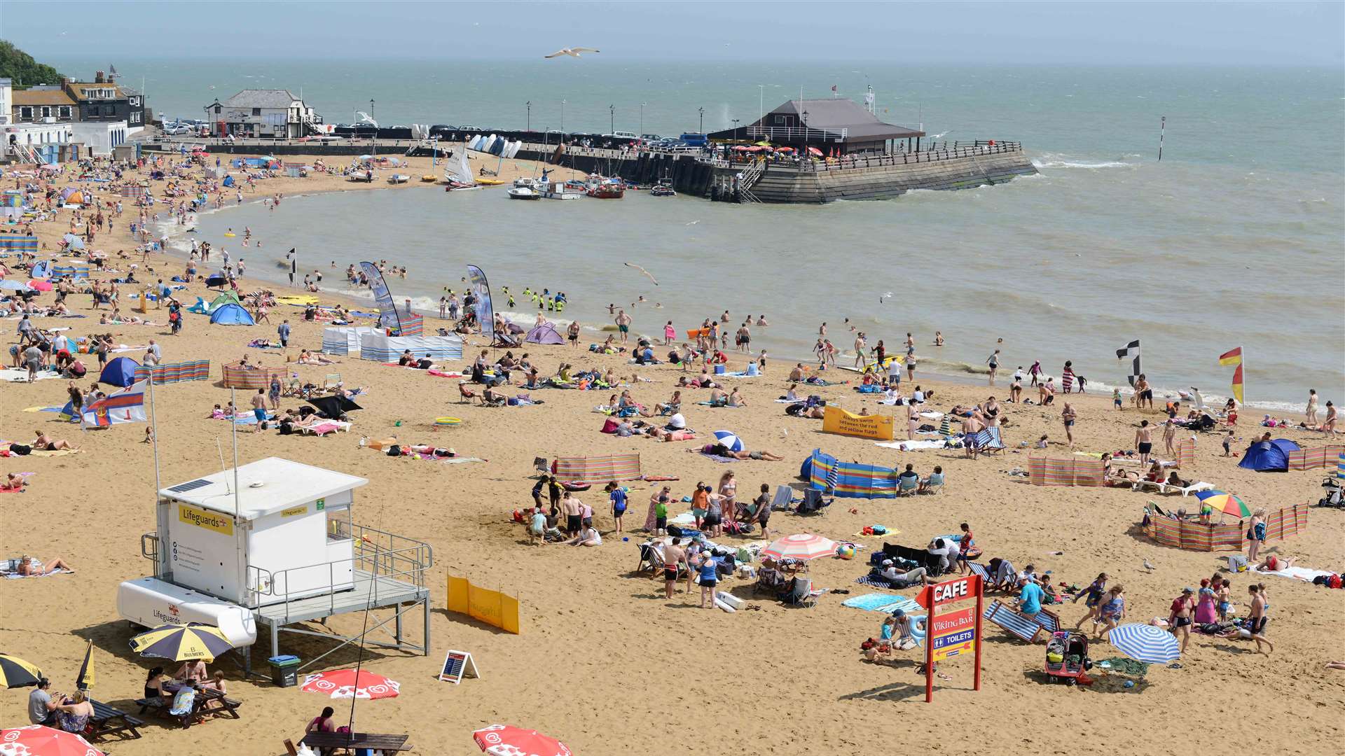 Beachgoes making the most of the sunshine at last year's Broadstairs summer fair