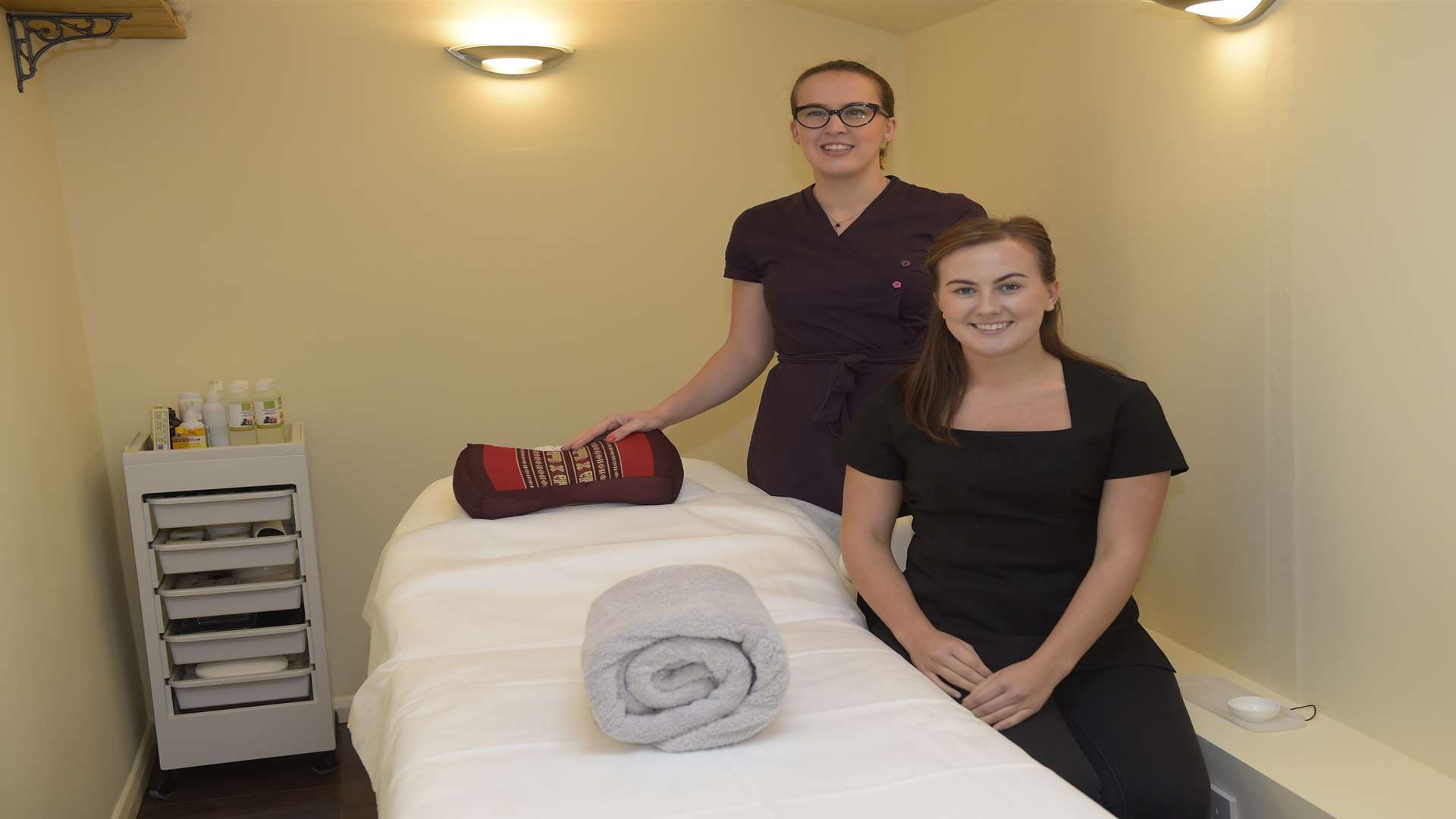 Georgie Juganaru and Beth Hollis in one of the therapy rooms