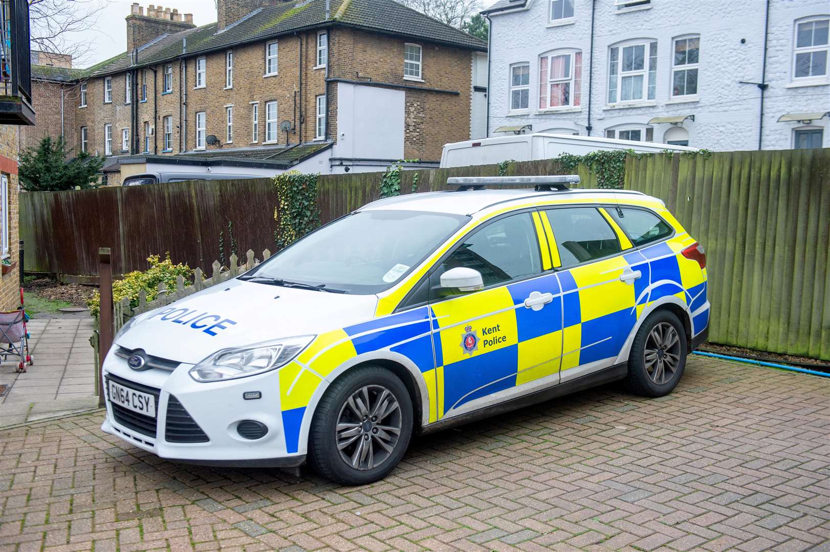 Police at Kentish Court. Picture credit: SWNS