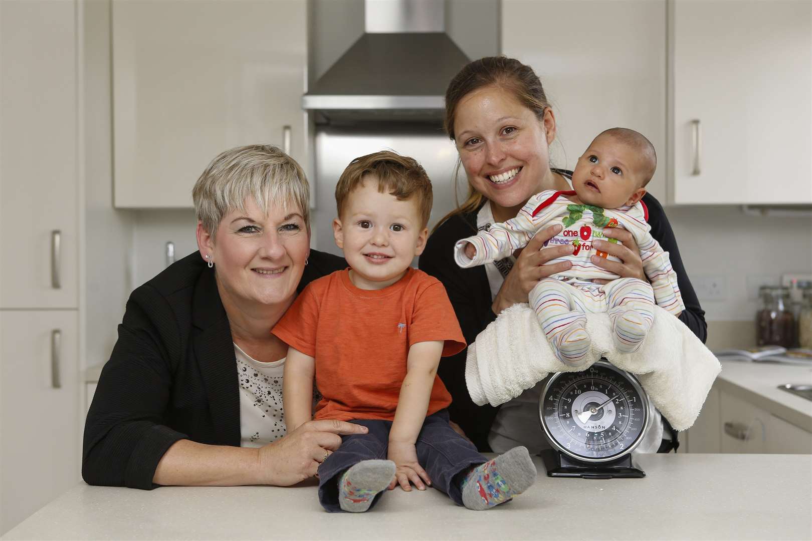 Sales manager Sarah Lane with Harry, Natasha and Tabitha.