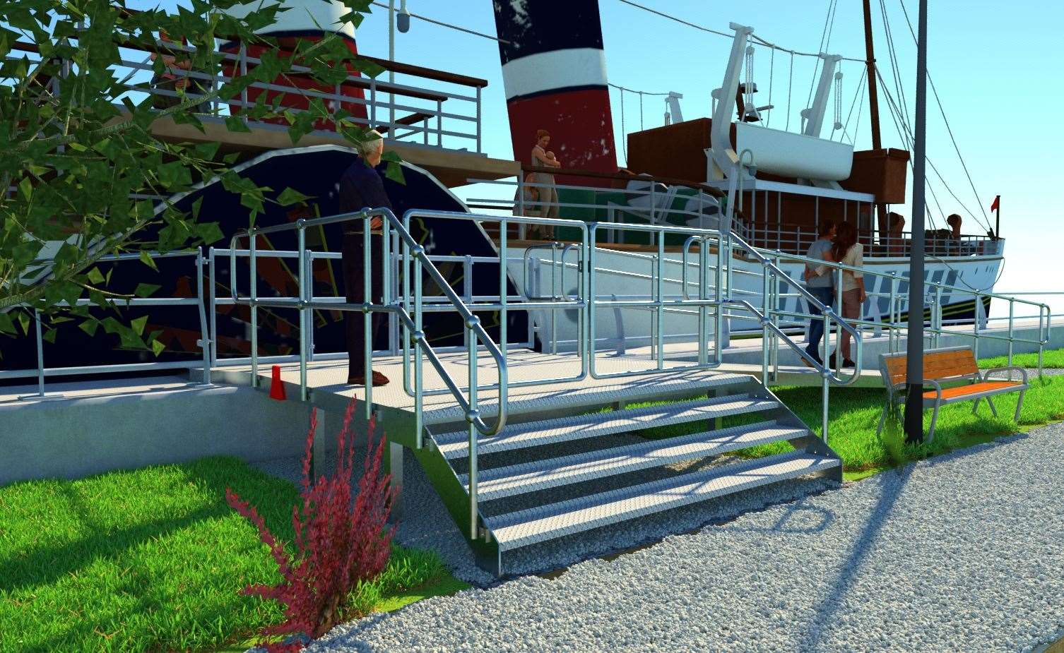 Artists impression of how the proposed platform for embarking and disembarking from river boats might look like. Photo: Medway Council