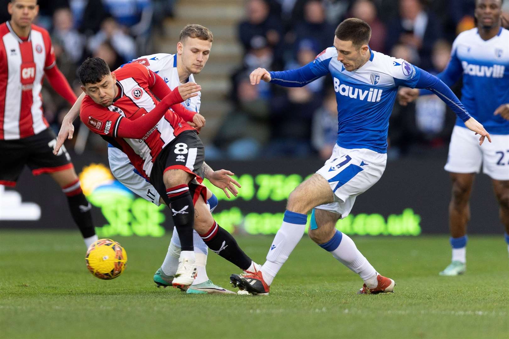 Dom Jefferies picked up an injury for Gillingham against Sheffield United Picture: @Julian_KPI