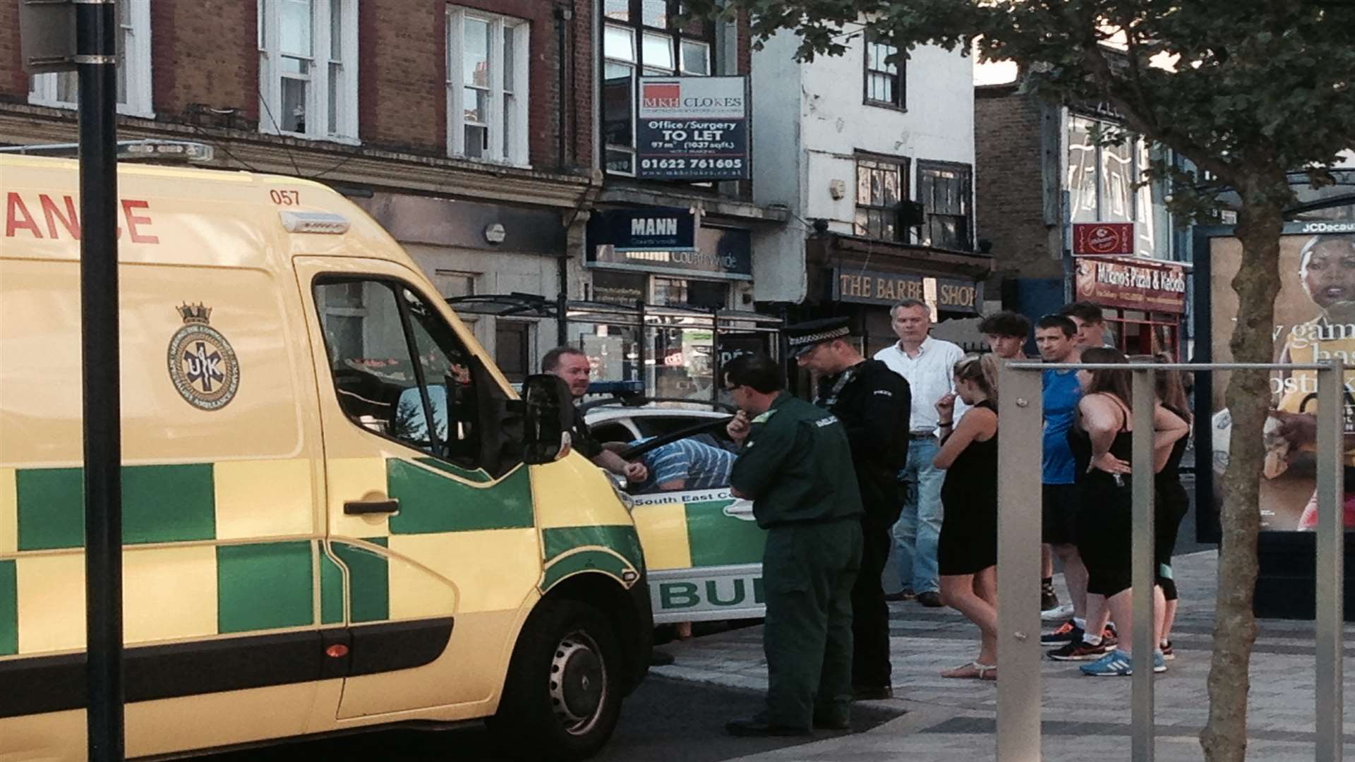 The emergency response in Maidstone High Street on Tuesday, June 30