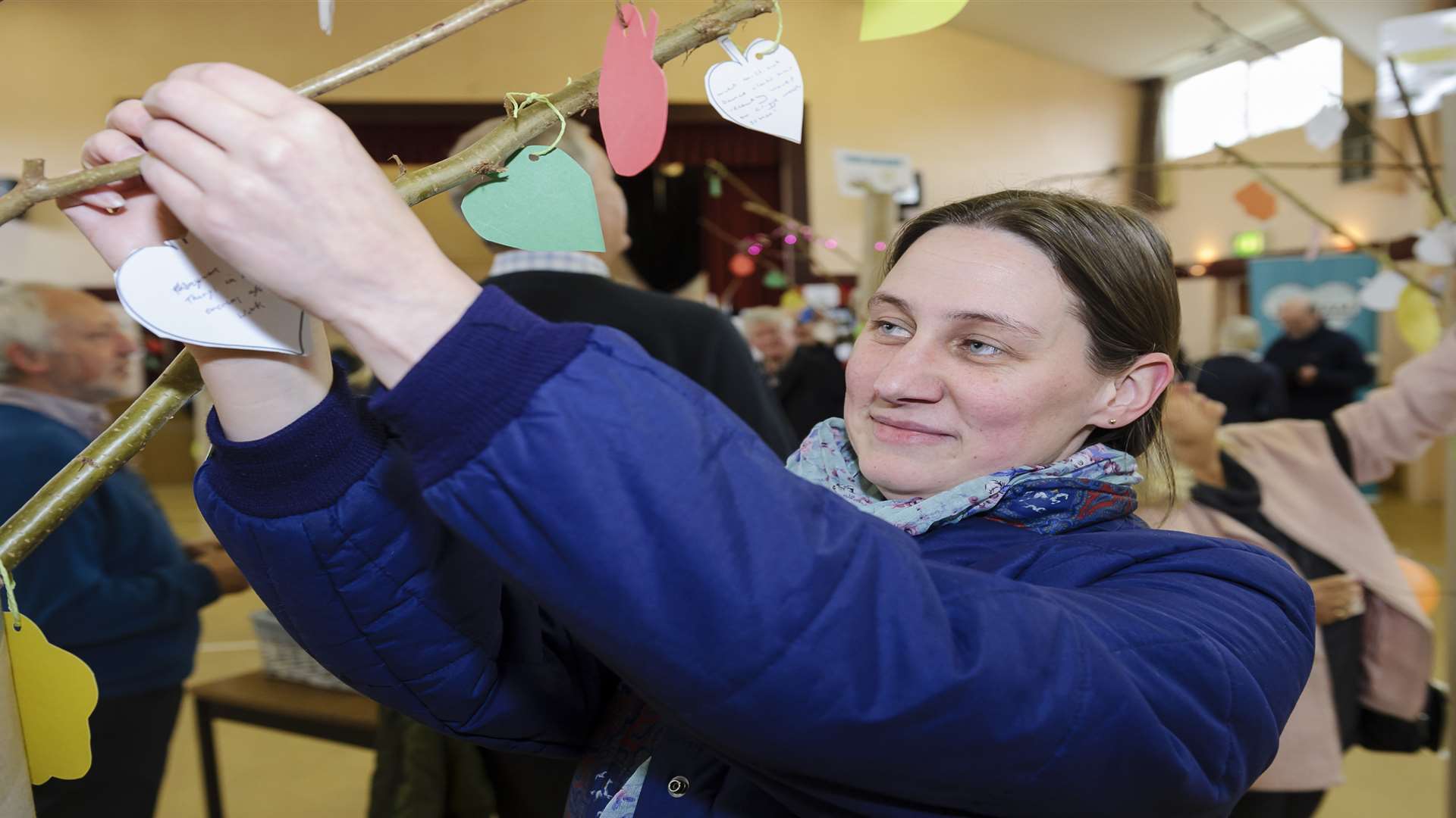 Catherine Holcroft ties her thought to the leisure time tree. Picture: Andy Payton