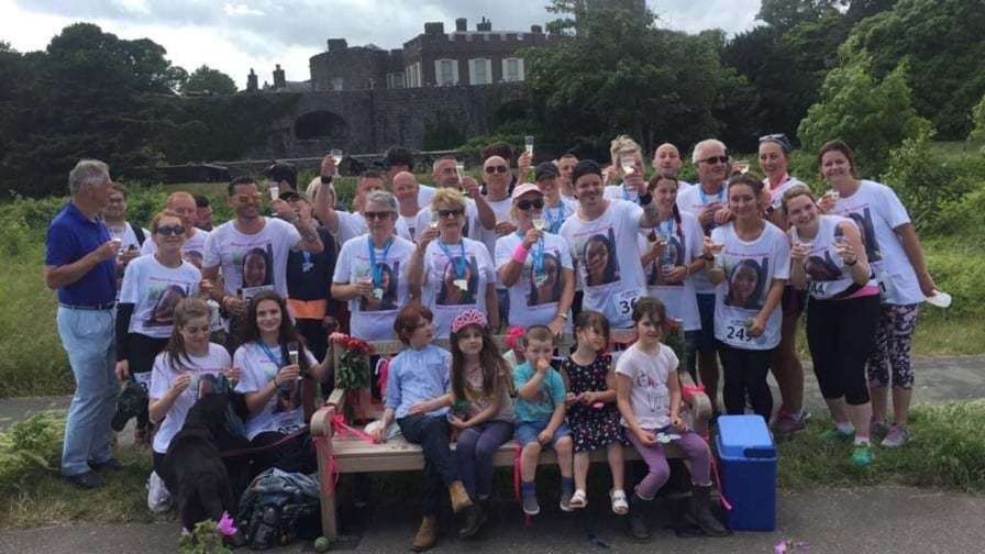 This was on the first run in 2018 when the runners were joined by friends at Megan's bench by Walmer Castle. Pictures Lee Rembridge