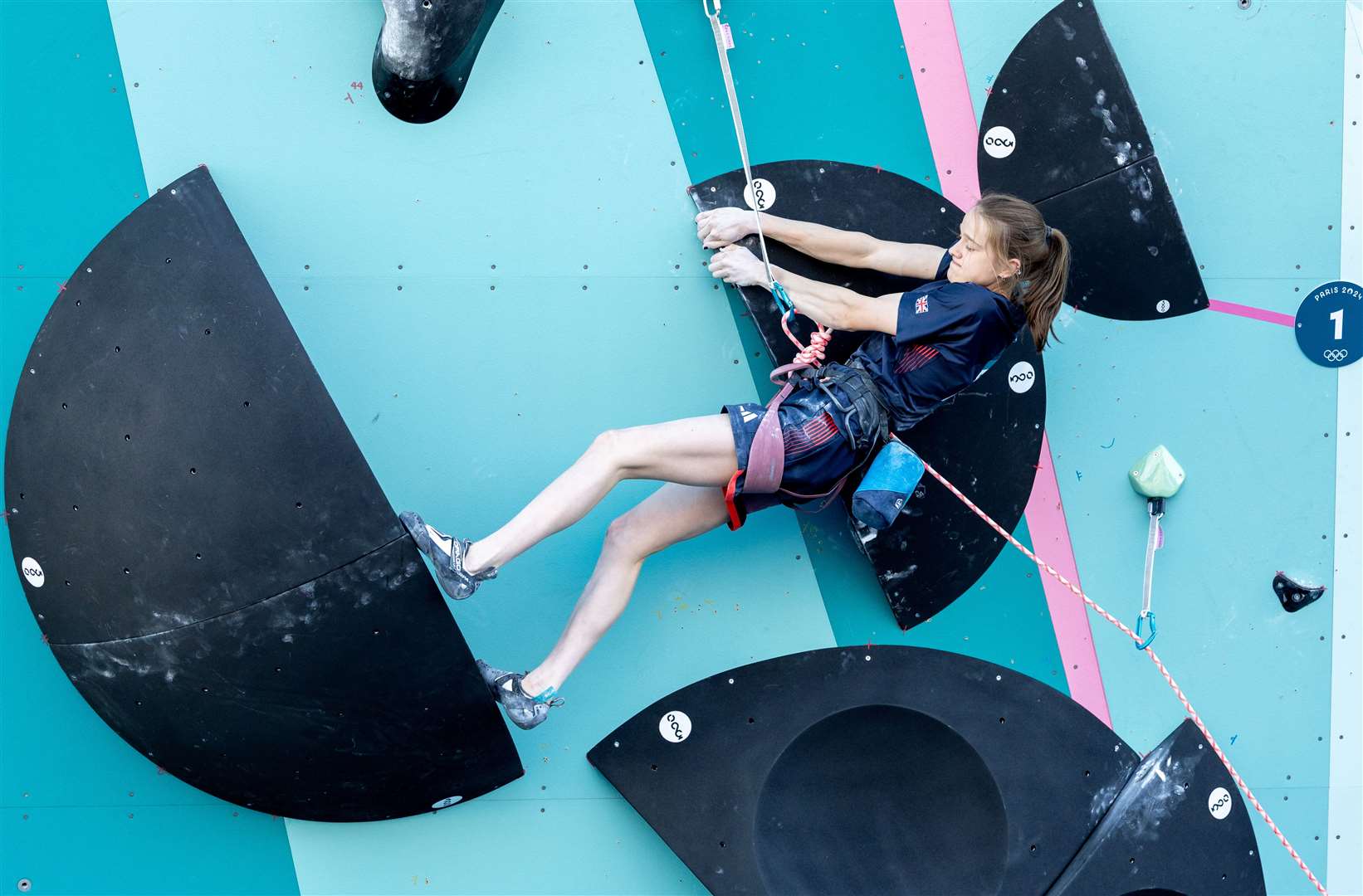 Rodmersham’s Erin McNeice competes for TeamGB in the Women’s Boulder & Lead Sport Climbing event. Picture: Sam Mellish/Team GB