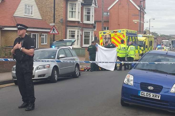 Oakdale Road was closed while paramedics were with injured Kevin Laraman